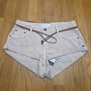 OneTeaspoon Bandits Womens Shorts Size 27 Beige Low Rise Cuffed Festival